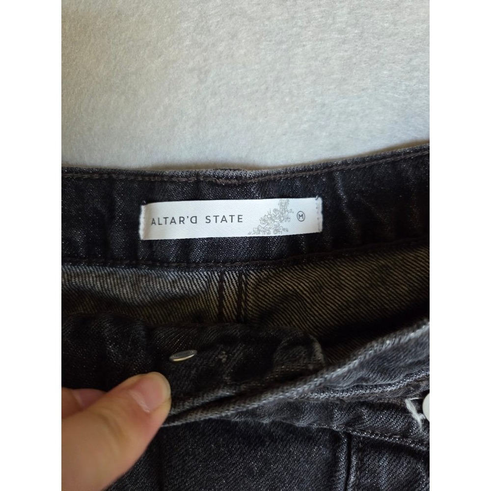Altar'd State Denim Skort Womens M Black Wrap Front Y2K Grunge Mini Skirt - Picture 4 of 11